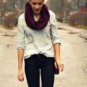 Lace Burgundy Infinity Scarf